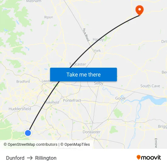 Dunford to Rillington map