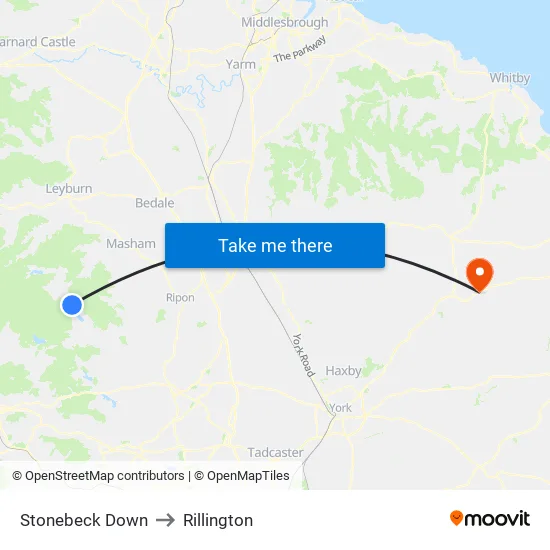Stonebeck Down to Rillington map