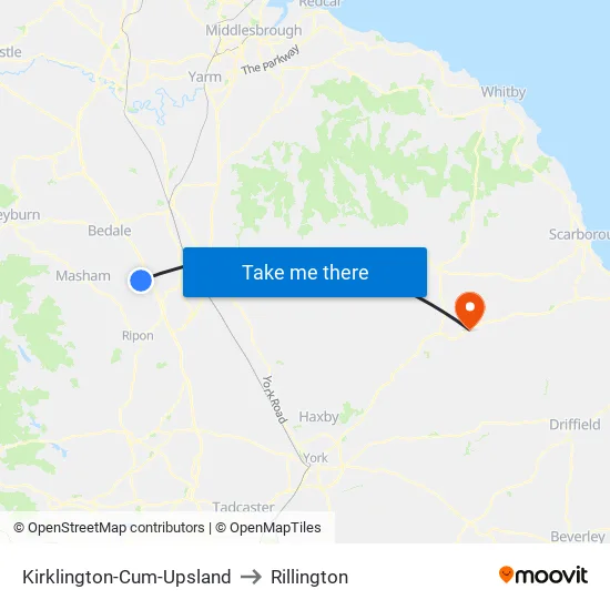 Kirklington-Cum-Upsland to Rillington map