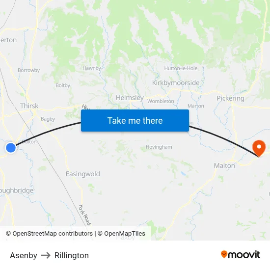 Asenby to Rillington map