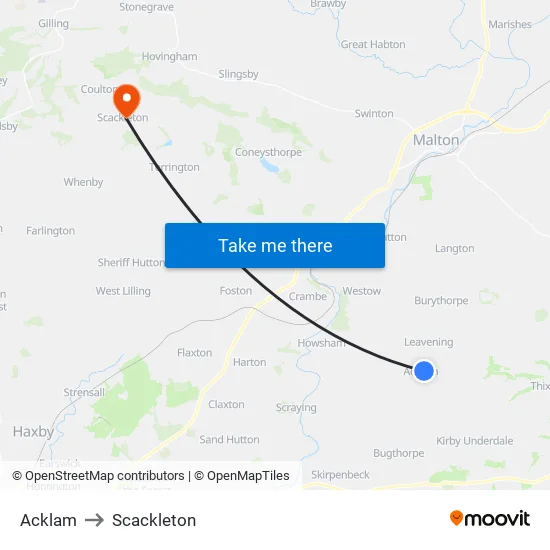 Acklam to Scackleton map