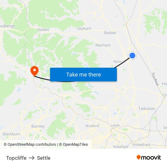 Topcliffe to Settle map
