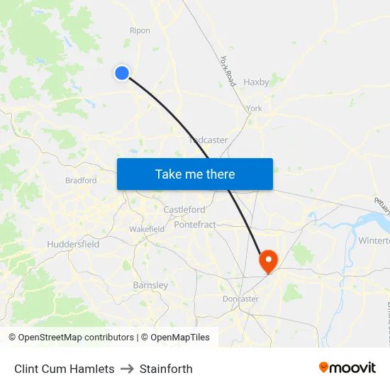 Clint Cum Hamlets to Stainforth map