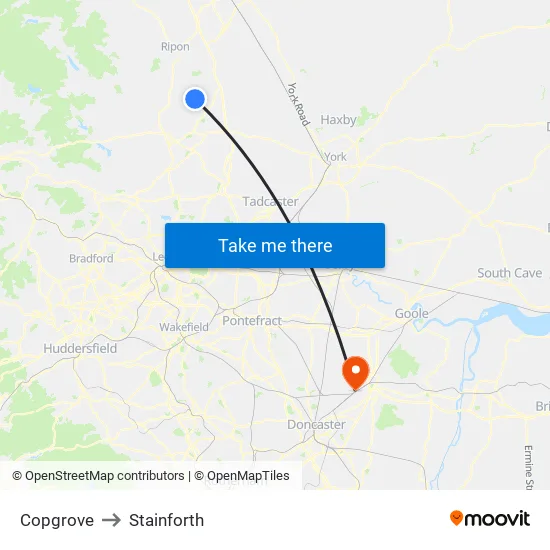 Copgrove to Stainforth map