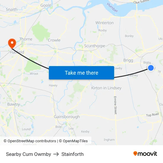 Searby Cum Owmby to Stainforth map