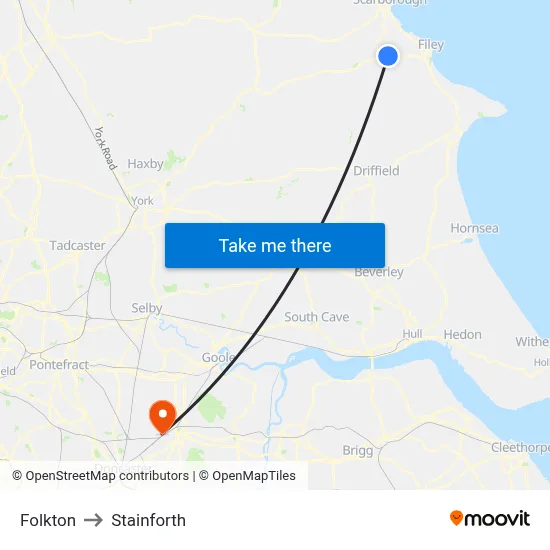 Folkton to Stainforth map