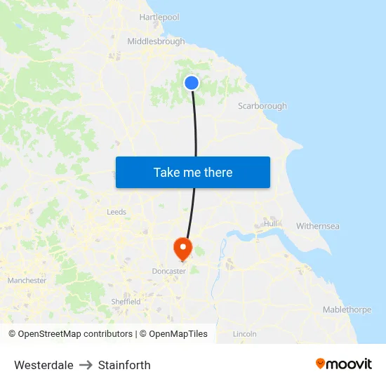 Westerdale to Stainforth map