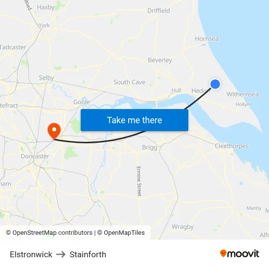 Elstronwick to Stainforth map