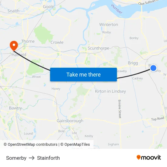 Somerby to Stainforth map