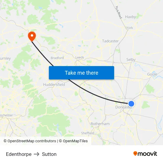 Edenthorpe to Sutton map