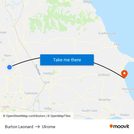 Burton Leonard to Ulrome map