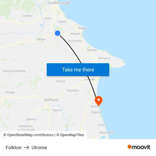 Folkton to Ulrome map