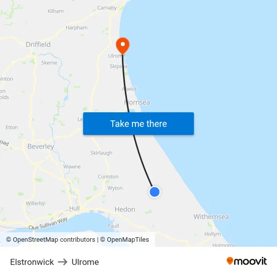 Elstronwick to Ulrome map
