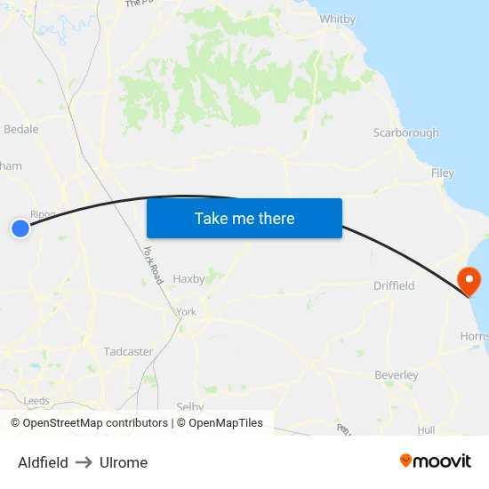 Aldfield to Ulrome map