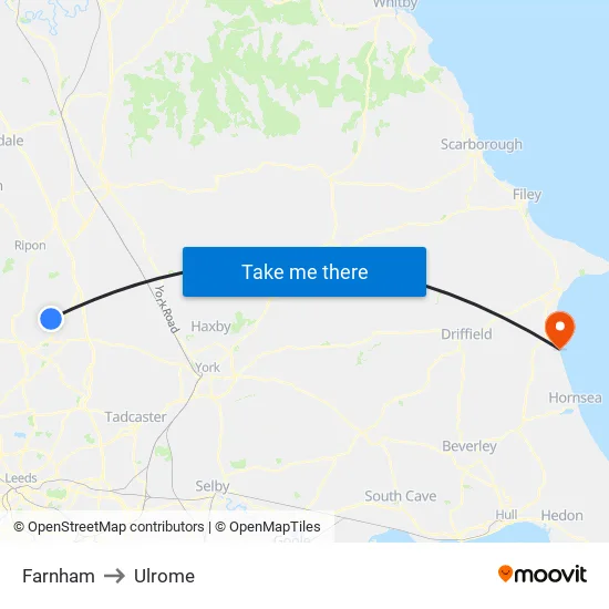 Farnham to Ulrome map