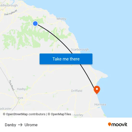 Danby to Ulrome map