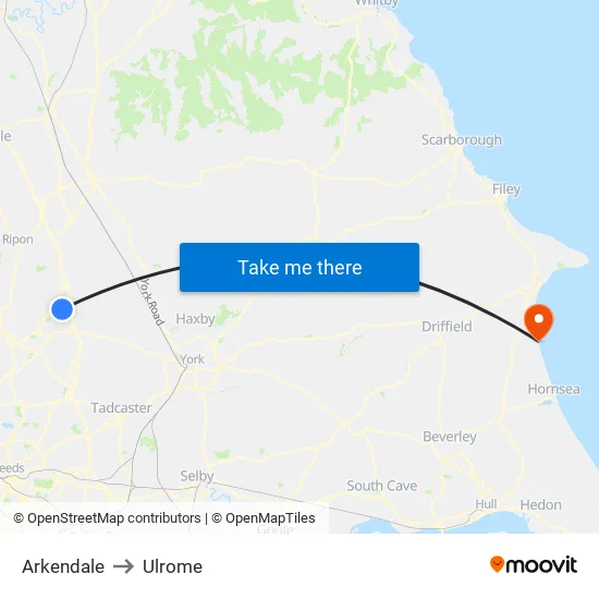 Arkendale to Ulrome map