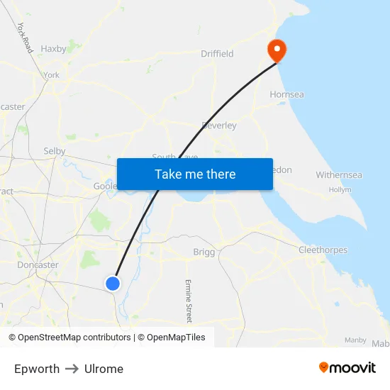 Epworth to Ulrome map