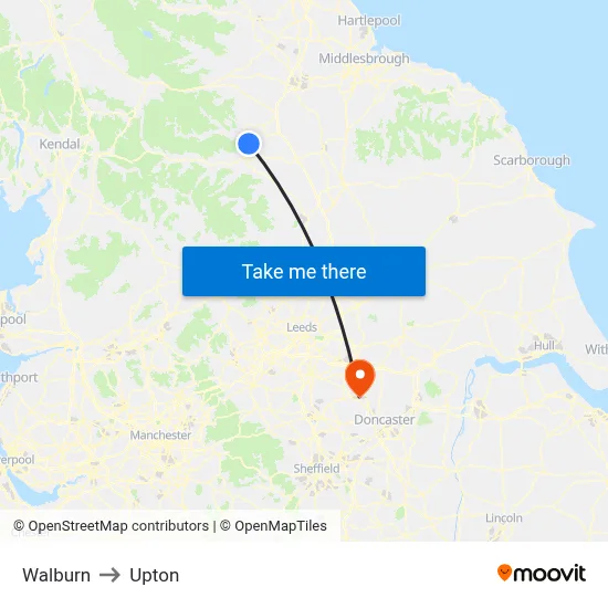 Walburn to Upton map