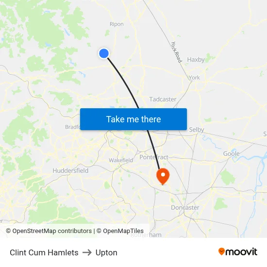 Clint Cum Hamlets to Upton map