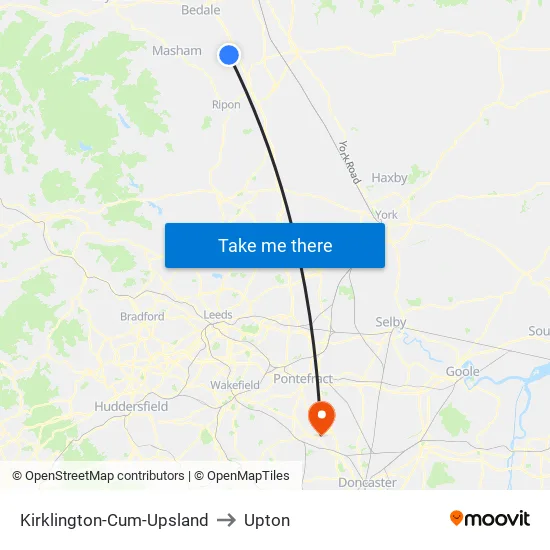 Kirklington-Cum-Upsland to Upton map