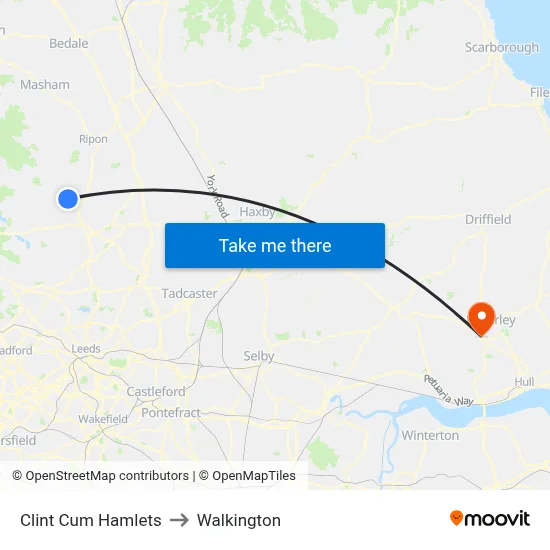 Clint Cum Hamlets to Walkington map