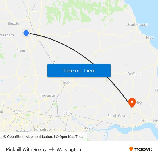 Pickhill With Roxby to Walkington map
