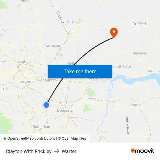 Clayton With Frickley to Warter map