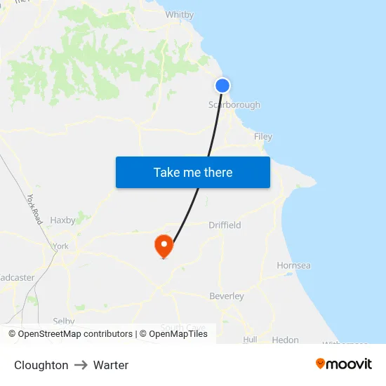 Cloughton to Warter map