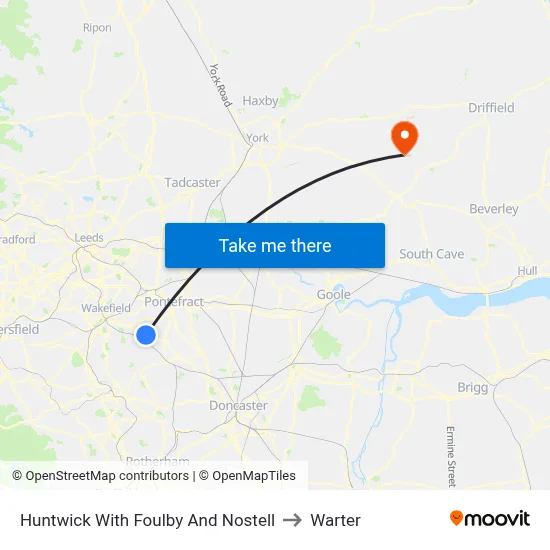 Huntwick With Foulby And Nostell to Warter map