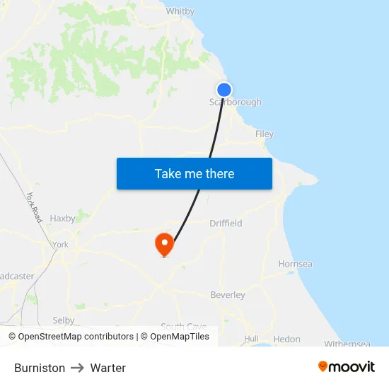 Burniston to Warter map