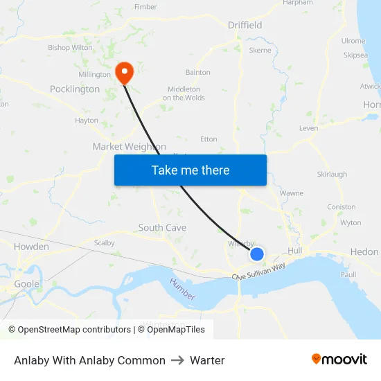 Anlaby With Anlaby Common to Warter map