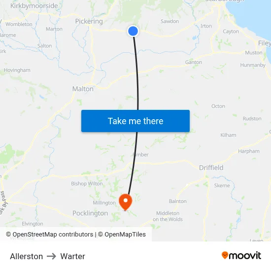 Allerston to Warter map