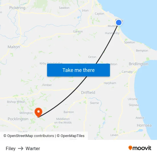 Filey to Warter map