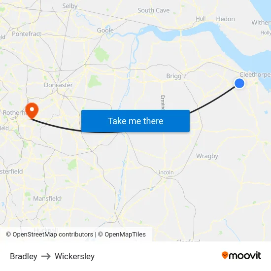 Bradley to Wickersley map