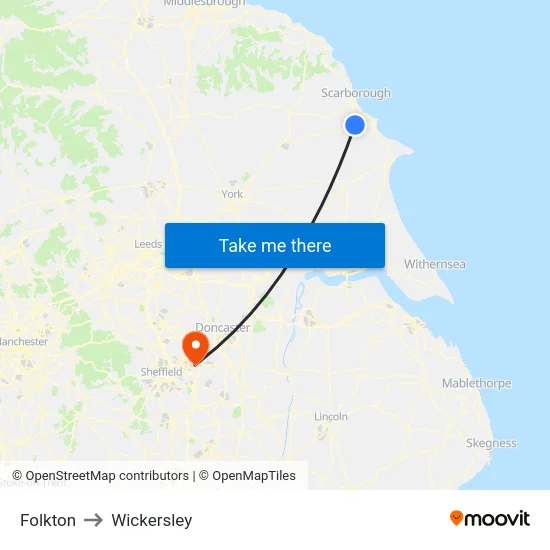 Folkton to Wickersley map