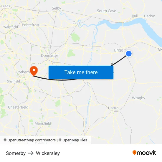 Somerby to Wickersley map