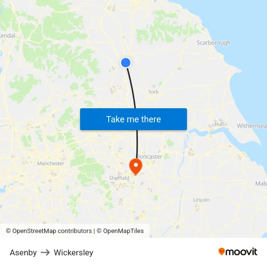 Asenby to Wickersley map