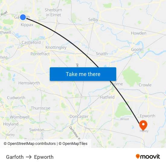Garfoth to Epworth map