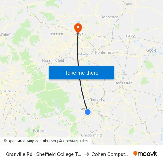 Granville Rd - Sheffield College To City, Park Hill to Cohen Computer Cluster map