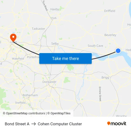 Bond Street A to Cohen Computer Cluster map
