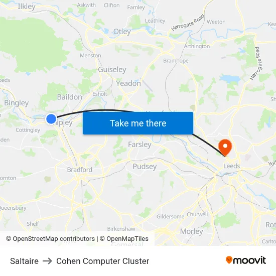 Saltaire to Cohen Computer Cluster map