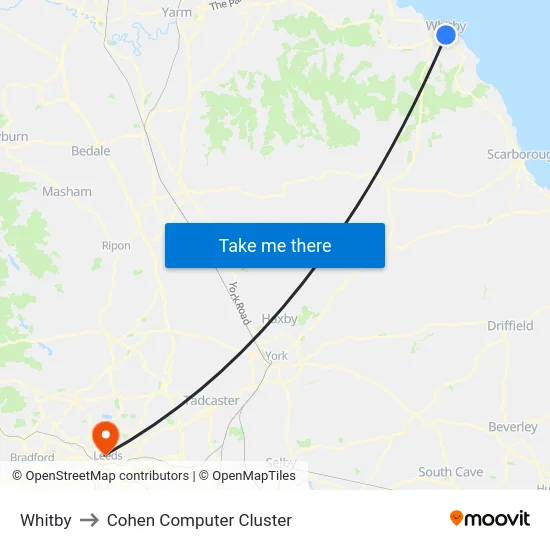 Whitby to Cohen Computer Cluster map