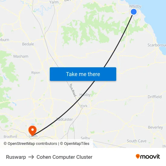 Ruswarp to Cohen Computer Cluster map