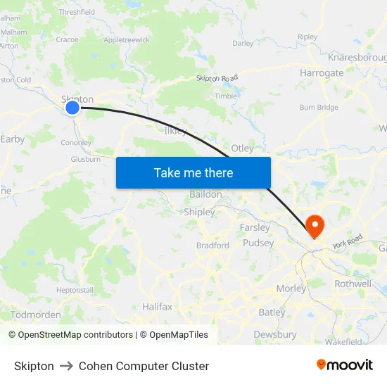 Skipton to Cohen Computer Cluster map