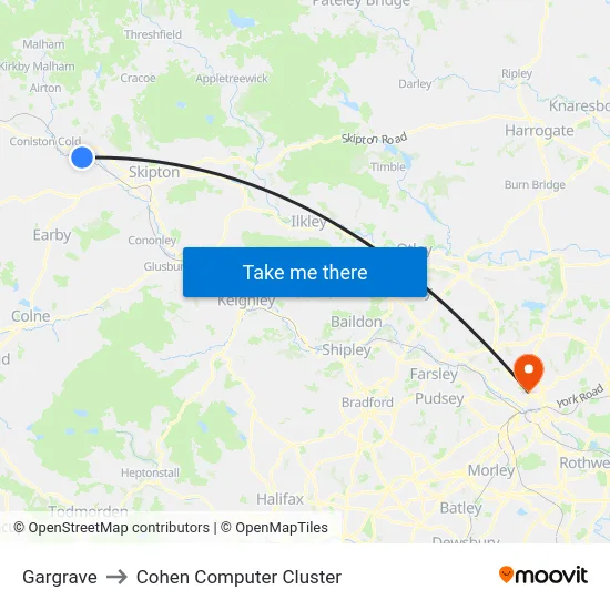 Gargrave to Cohen Computer Cluster map
