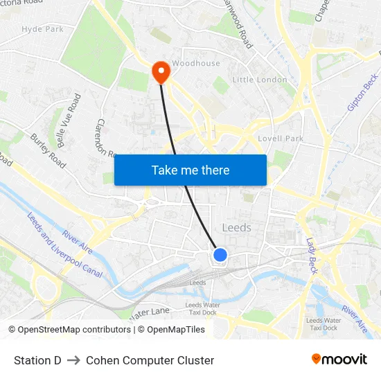 Station D to Cohen Computer Cluster map