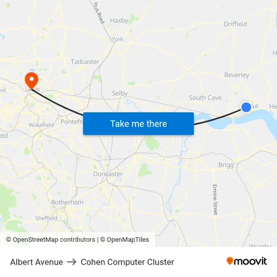 Albert Avenue to Cohen Computer Cluster map