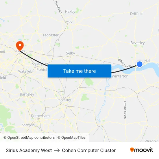 Sirius Academy West to Cohen Computer Cluster map