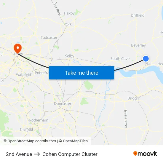 2nd Avenue to Cohen Computer Cluster map